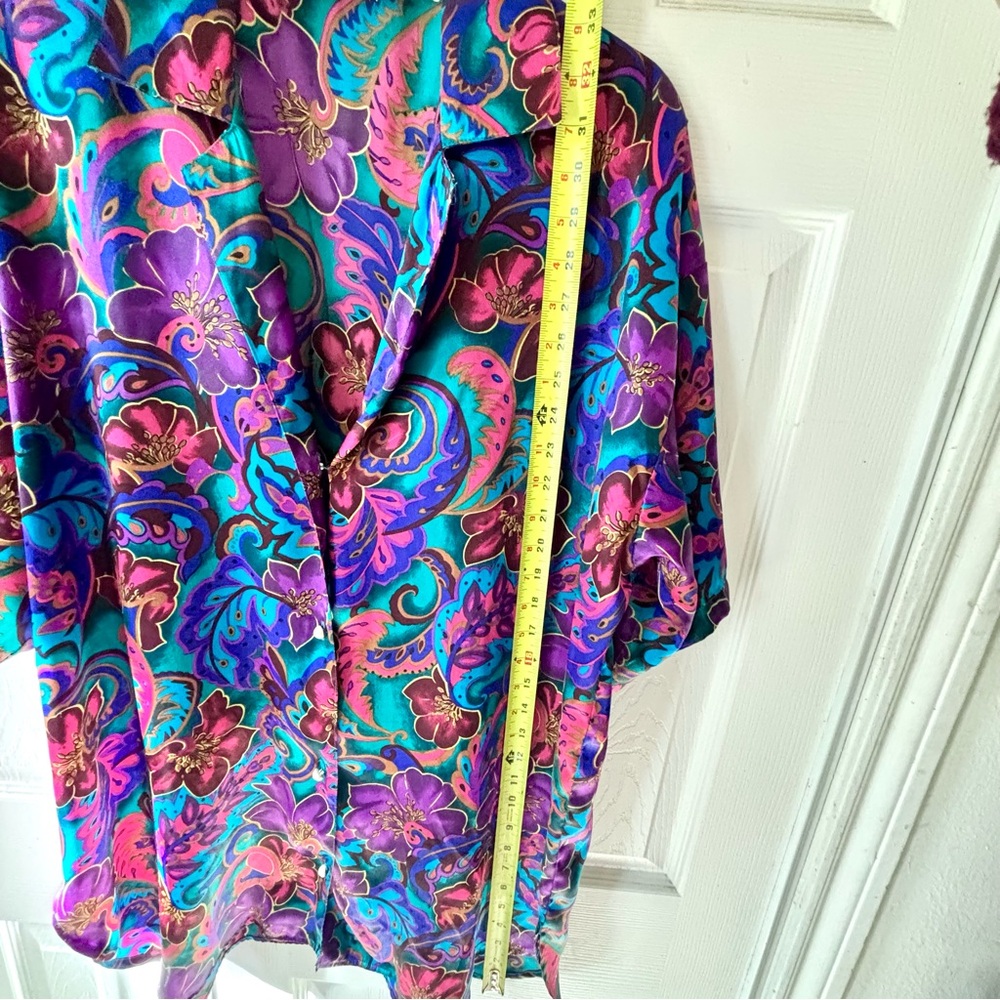 Vintage Victoria's Secret M/L 1990’s Gold Label Pajama Top Floral Pearl Buttons - Picture 8 of 8